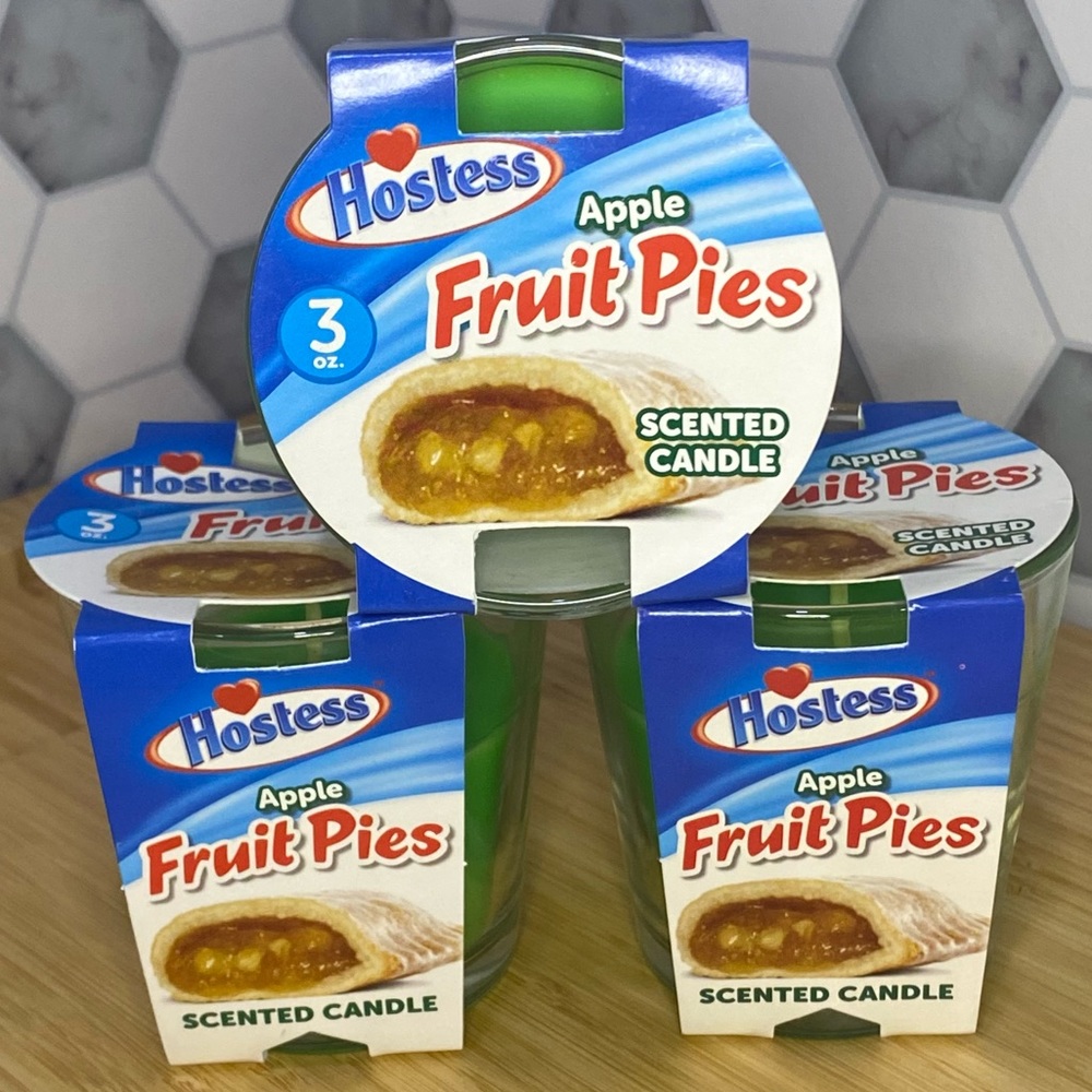 LOT OF 3! Hostess Fruit Pies Apple Scented Candles